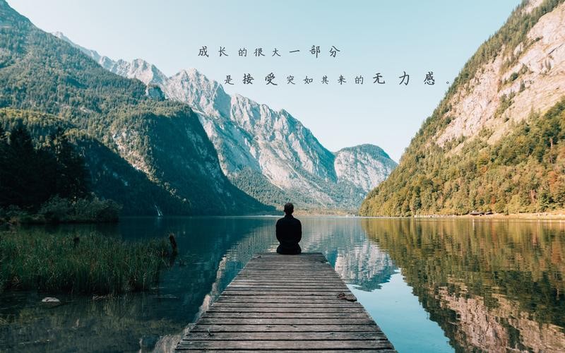 阴郁天空下，独自坐在长椅上的模糊身影，周围空旷，唯一清晰的是落在身旁的枯叶，诉说季节与心境的轮回。